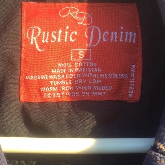 Rustic Denim - Denim Jean Jacket Cropped Indigo Blue Size Small - Picture 3 of 7